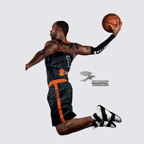 basketbol forması yaptırma, basketbol forması tasarlama black orange striped