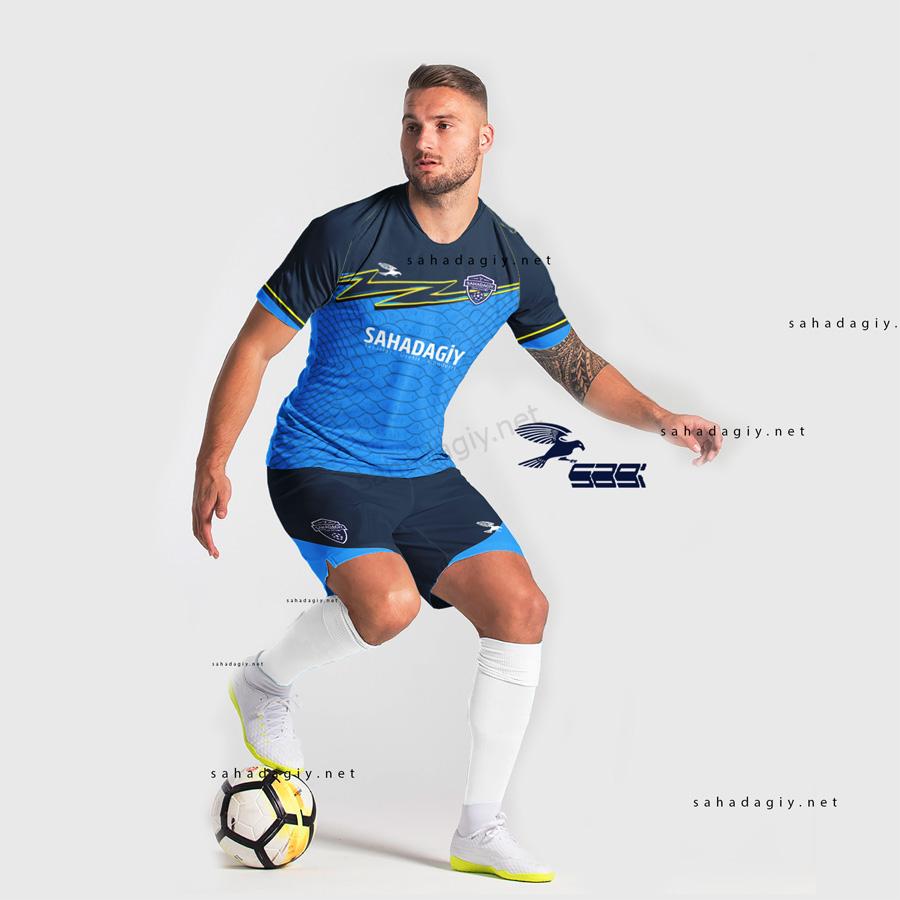 futbol forma tasarımı blue dragon altın işlemeli