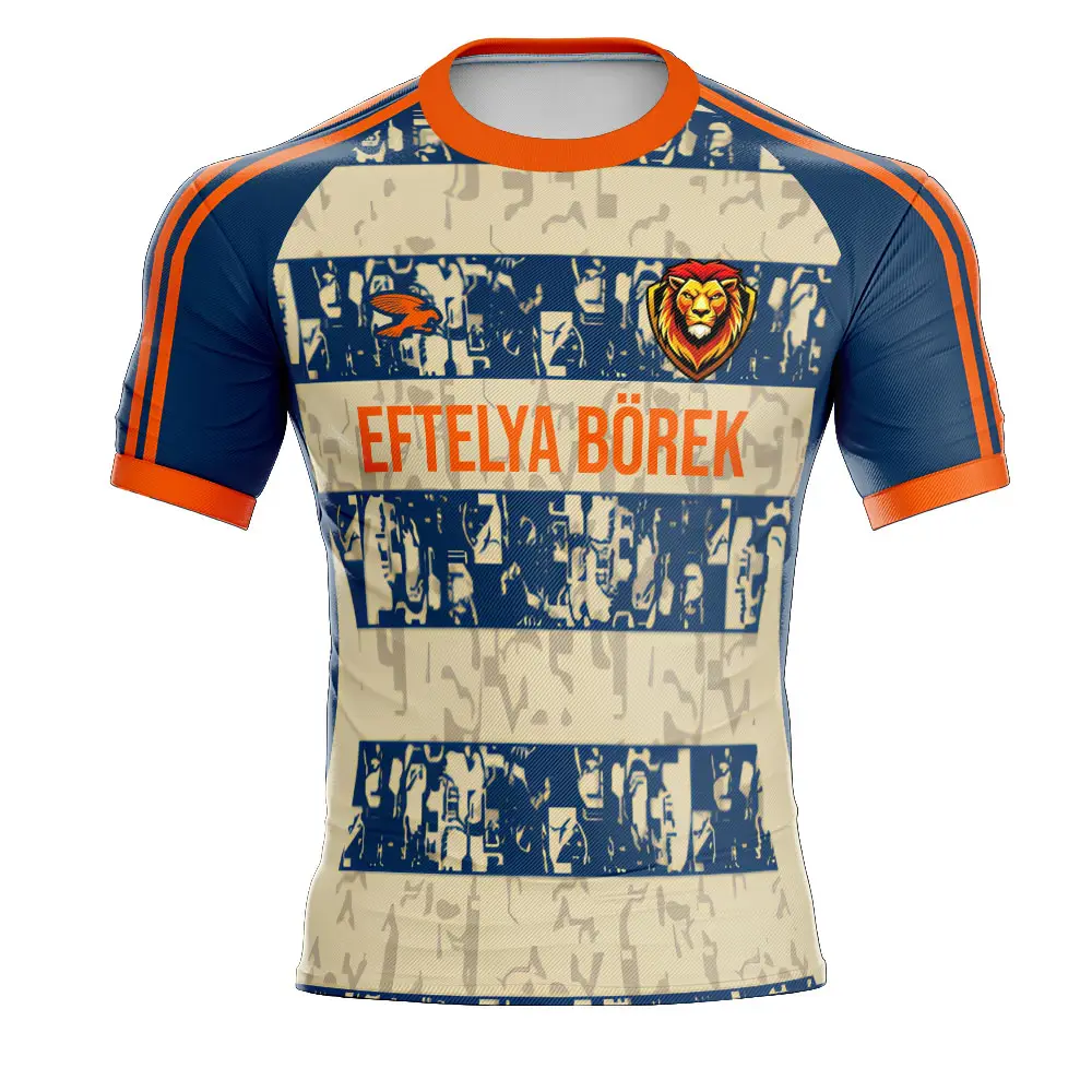 Gold Navy futbol forması ön yüz tasarımı sponsor baskılı