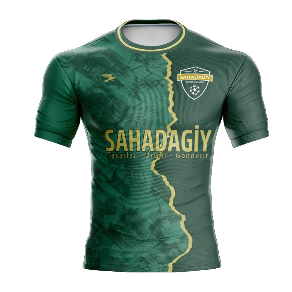 forma yaptırma yeşil futbol forması arka görünüm büyük numara baskılı özel üretim